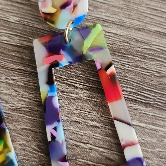 Acrylic Statement Earrings - Picture 2 of 6